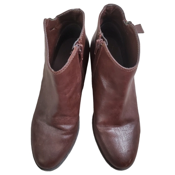 Wet Seal Brown Leather Zipper Small Block Heel - Picture 5 of 5